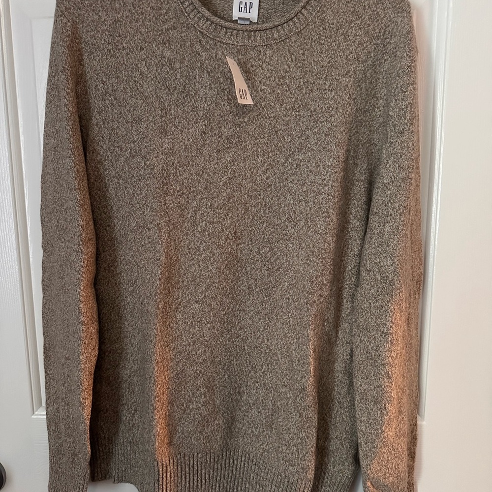 GAP Men's Heathered Tan Crewneck Sweater
